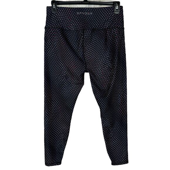 Spyder Active X-Large Ankle Leggings Abstract Elastic Waist Soft Hi-Rise Black - Picture 3 of 9